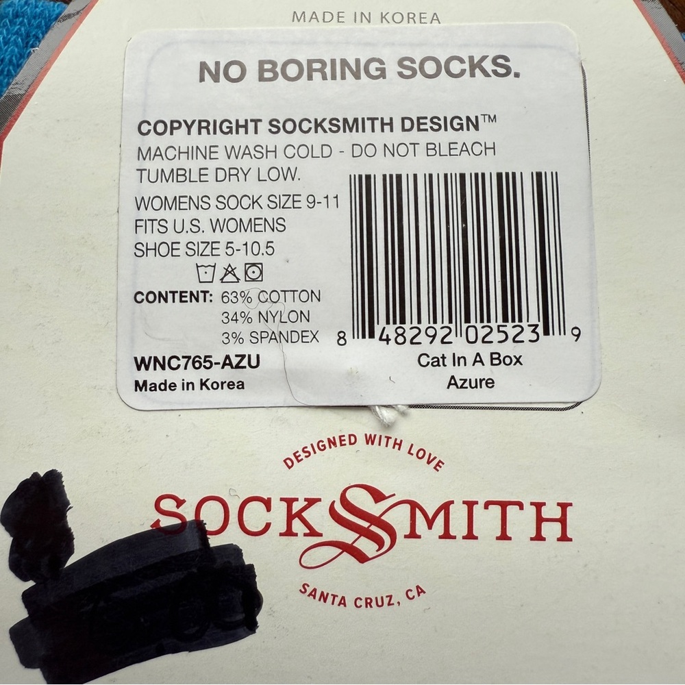 Socksmith Cat in Box Blue Socks - Picture 3 of 6